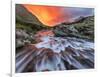 Brilliant Sunrise Sky over Swiftcurrent Falls in Glacier National Park, Montana, Usa-Chuck Haney-Framed Photographic Print