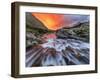 Brilliant Sunrise Sky over Swiftcurrent Falls in Glacier National Park, Montana, Usa-Chuck Haney-Framed Photographic Print