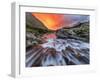 Brilliant Sunrise Sky over Swiftcurrent Falls in Glacier National Park, Montana, Usa-Chuck Haney-Framed Photographic Print