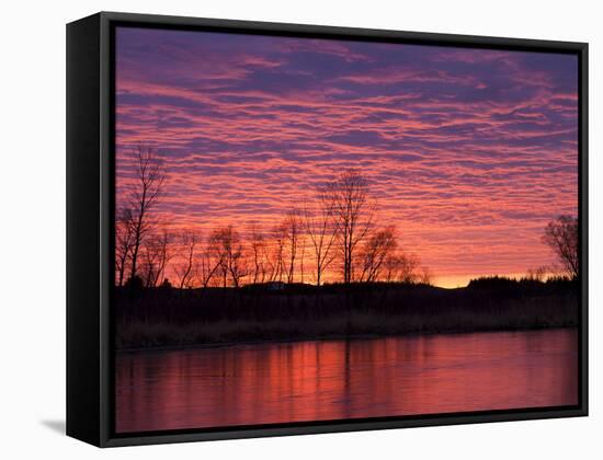 Brilliant Sunset Reflects into the Calamus River in Loup County, Nebraska, USA-Chuck Haney-Framed Stretched Canvas