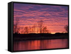 Brilliant Sunset Reflects into the Calamus River in Loup County, Nebraska, USA-Chuck Haney-Framed Stretched Canvas