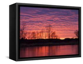 Brilliant Sunset Reflects into the Calamus River in Loup County, Nebraska, USA-Chuck Haney-Framed Stretched Canvas