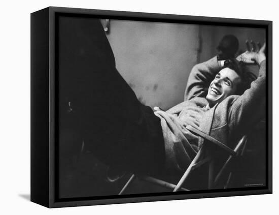 Brilliant Young Canadian Pianist Glenn Gould Laughing at a Columbia Recording Studio-Gordon Parks-Framed Stretched Canvas