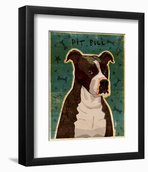 Brindle Pit Bull-John W^ Golden-Framed Art Print