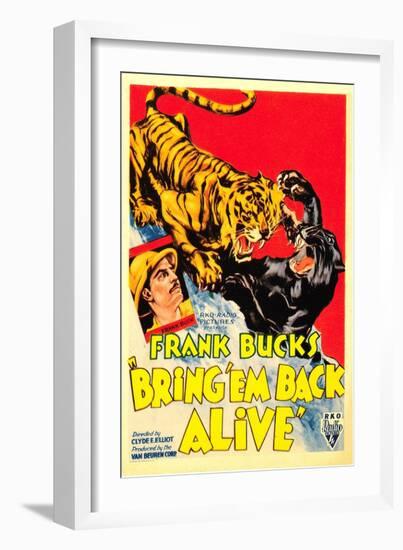 Bring 'em Back Alive, Frank Buck, 1932-null-Framed Art Print
