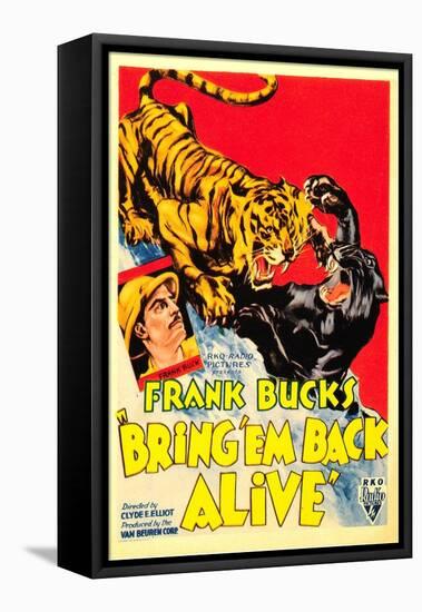 Bring 'em Back Alive, Frank Buck, 1932-null-Framed Stretched Canvas