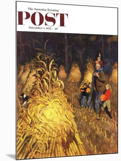 "Bring Home Pumpkins" Saturday Evening Post Cover, November 1, 1952-John Falter-Mounted Giclee Print