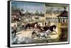 Bring Up Your Horses-Currier & Ives-Framed Stretched Canvas