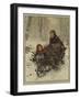 Bringing Home the Christmas Firewood-null-Framed Giclee Print