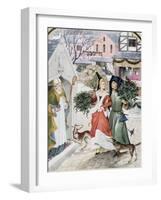 Bringing Home the Evergreens-Pauline Baynes-Framed Giclee Print