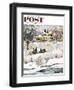 "Bringing Home the Tree" Saturday Evening Post Cover, December 21, 1957-John Clymer-Framed Giclee Print