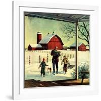 "Bringing in Firewood,"January 1, 1948-Francesco Delle Donne-Framed Giclee Print