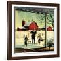 "Bringing in Firewood,"January 1, 1948-Francesco Delle Donne-Framed Giclee Print