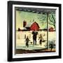 "Bringing in Firewood,"January 1, 1948-Francesco Delle Donne-Framed Giclee Print