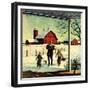 "Bringing in Firewood,"January 1, 1948-Francesco Delle Donne-Framed Giclee Print