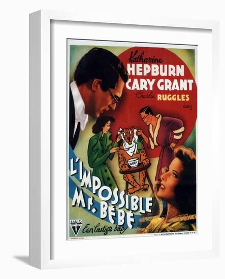 Bringing Up Baby, German Movie Poster, 1938-null-Framed Art Print