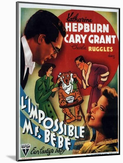 Bringing Up Baby, German Movie Poster, 1938-null-Mounted Art Print