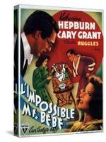 Bringing Up Baby, German Movie Poster, 1938-null-Stretched Canvas