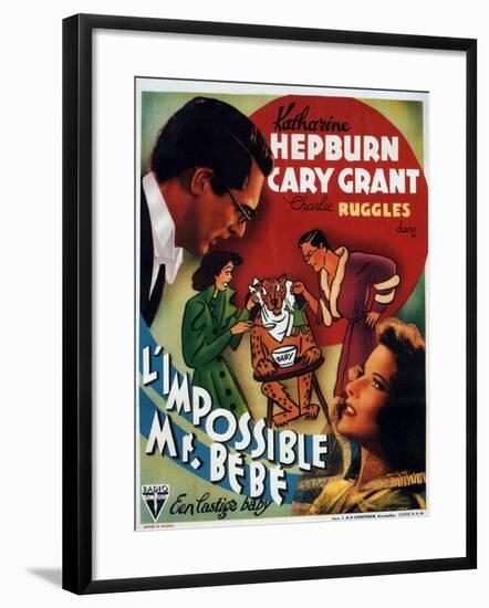 Bringing Up Baby, German Movie Poster, 1938-null-Framed Art Print