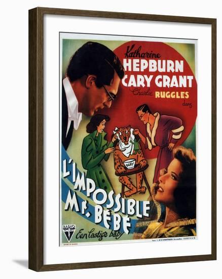 Bringing Up Baby, German Movie Poster, 1938-null-Framed Art Print