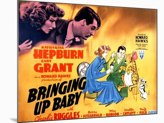 Bringing Up Baby, Katharine Hepburn, Cary Grant, 1938-null-Mounted Art Print