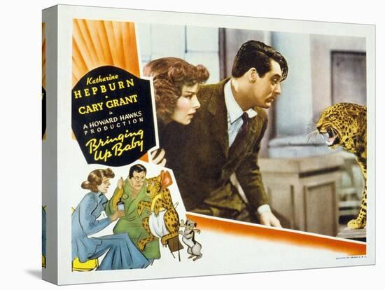 Bringing Up Baby, Katharine Hepburn, Cary Grant, 1938-null-Stretched Canvas