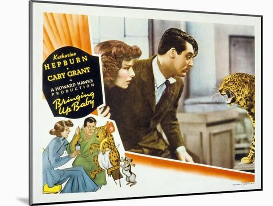 Bringing Up Baby, Katharine Hepburn, Cary Grant, 1938-null-Mounted Photo