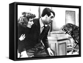 Bringing Up Baby, Katharine Hepburn, Cary Grant, Baby The Leopard, 1938-null-Framed Stretched Canvas