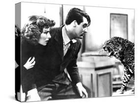 Bringing Up Baby, Katharine Hepburn, Cary Grant, Baby The Leopard, 1938-null-Stretched Canvas