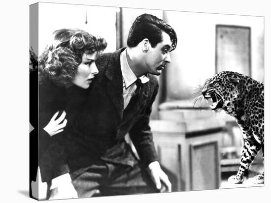 Bringing Up Baby, Katharine Hepburn, Cary Grant, Baby The Leopard, 1938-null-Stretched Canvas