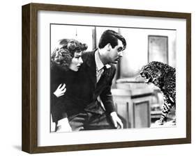 Bringing Up Baby, Katharine Hepburn, Cary Grant, Baby The Leopard, 1938-null-Framed Photo