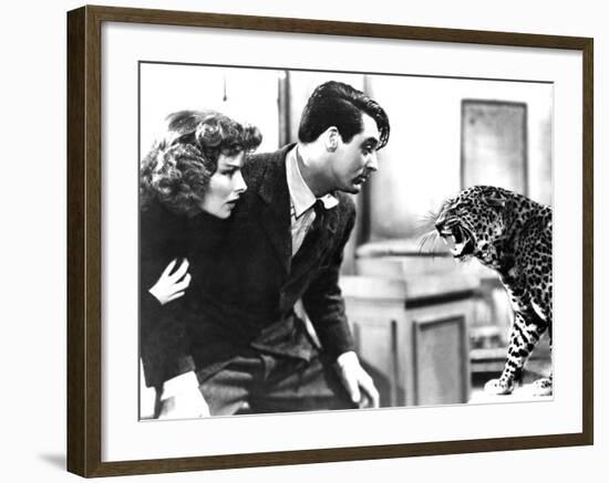 Bringing Up Baby, Katharine Hepburn, Cary Grant, Baby The Leopard, 1938-null-Framed Photo