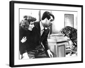 Bringing Up Baby, Katharine Hepburn, Cary Grant, Baby The Leopard, 1938-null-Framed Photo