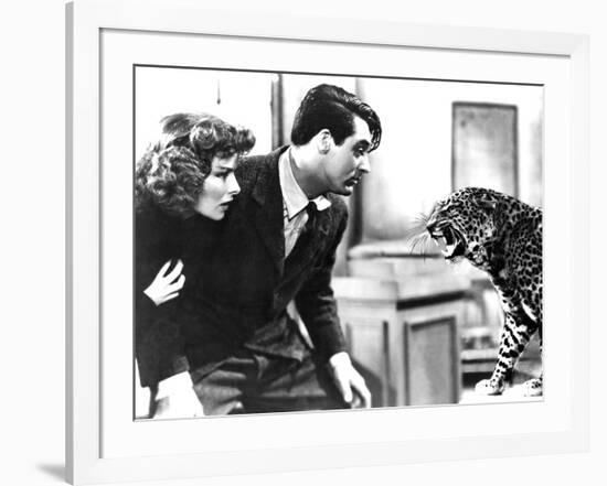 Bringing Up Baby, Katharine Hepburn, Cary Grant, Baby The Leopard, 1938-null-Framed Photo