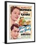 Bringing Up Baby, Katharine Hepburn, Cary Grant on window card, 1938-null-Framed Art Print