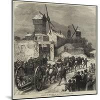 Bringing Up Ship Guns at the Buttes Montmartre, Paris-null-Mounted Giclee Print