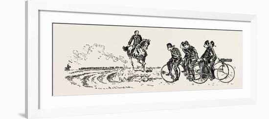 Bringing Up the Guns, Bicycle, Bicycles, 1888-null-Framed Giclee Print