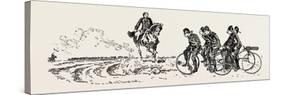 Bringing Up the Guns, Bicycle, Bicycles, 1888-null-Stretched Canvas