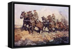 Bringing Up the Guns-H Septimus Power-Framed Stretched Canvas