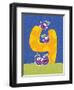 Brinjy 4-Blue Fish-Framed Art Print