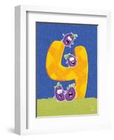 Brinjy 4-Blue Fish-Framed Art Print