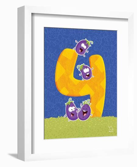 Brinjy 4-Blue Fish-Framed Art Print