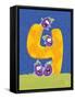 Brinjy 4-Blue Fish-Framed Stretched Canvas