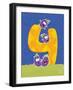 Brinjy 4-Blue Fish-Framed Art Print