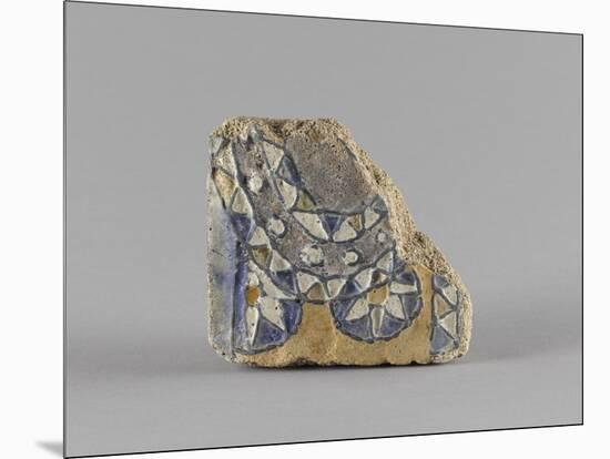 Brique émaillée avec fragment d'étoffe à rosaces-null-Mounted Giclee Print