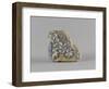 Brique émaillée avec fragment d'étoffe à rosaces-null-Framed Giclee Print