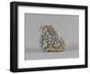 Brique émaillée avec fragment d'étoffe à rosaces-null-Framed Giclee Print