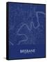 Brisbane, Australia Blue Map-null-Framed Stretched Canvas