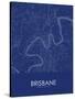 Brisbane, Australia Blue Map-null-Stretched Canvas