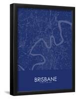 Brisbane, Australia Blue Map-null-Framed Poster